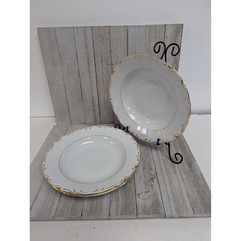 Vintage BOHEMIAN Fine China Set of 2 Dinner Plates Czechoslovakia BOH53